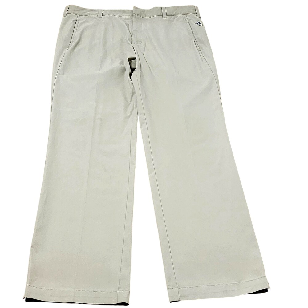 Adidas Pants Mens 36x31 Beige Golf Twill Khakis Straight Chino Casual Pockets